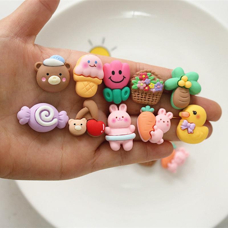 10 Pcs New Lovely Cartoon Macaron Bear Collection Flat Back Resin Scrapbooking Diy Jewelry Craft Decoration Accessorie A124