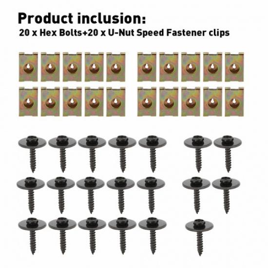 40Pcs For Car BMW Auto Engine Splash Bumper Hardware Metal Shield US Accessories