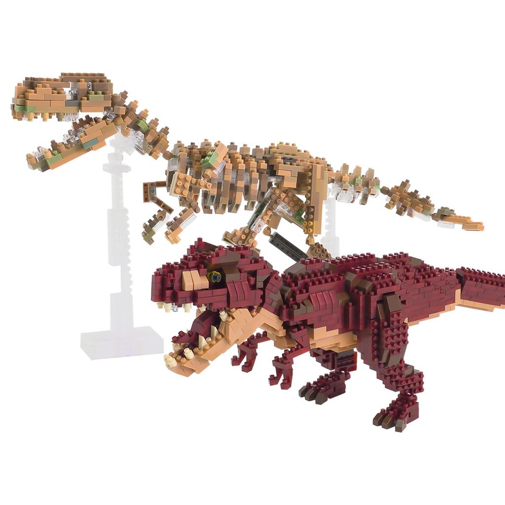 Nanoblock Dinosaur Deluxe Edition Tyrannosaurus Rex & Tyrannosaurus Skeleton Model Set of 2 A004