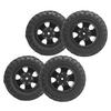 2Pcs RC Rear Twin Tire Wheel Tyre 55mm Dia Fit for WPL D12 1 10 Remote Control TruckBlack