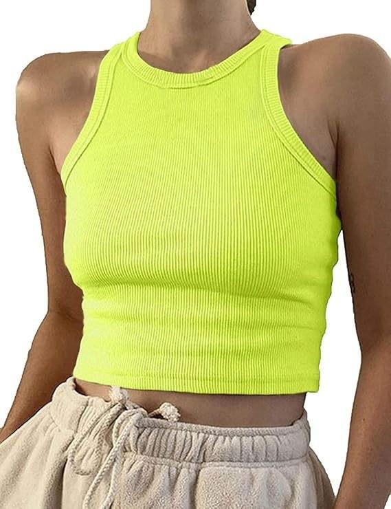European & American Women's Spring/Summer Ribbed Sleeveless T-shirt Vest