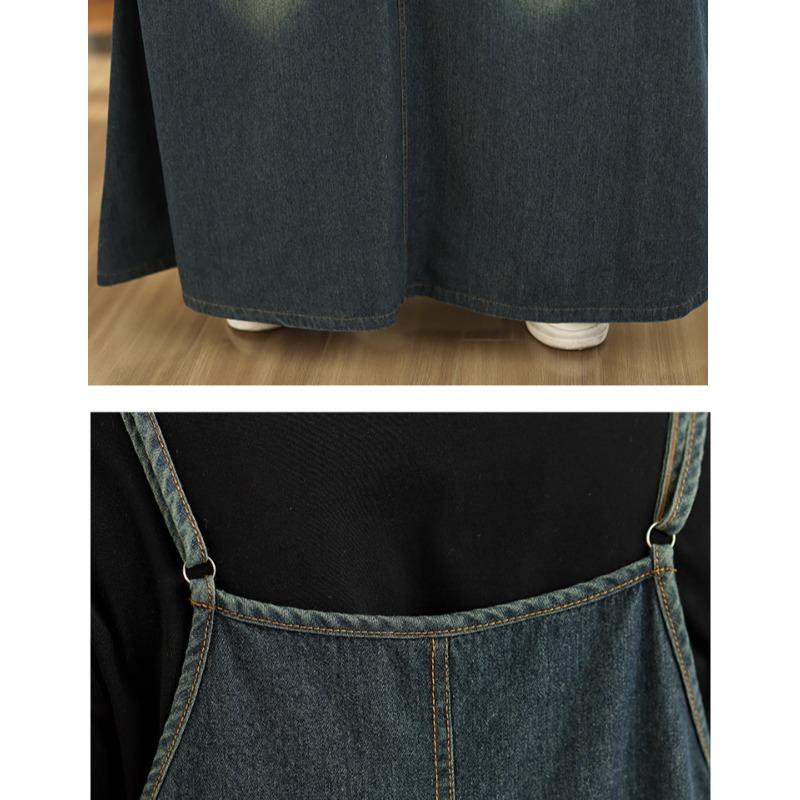 Dimanaf Dámské nové letní šaty pro větší velikosti, džínové šaty bez rukávů, volné modré, základní vintage šaty