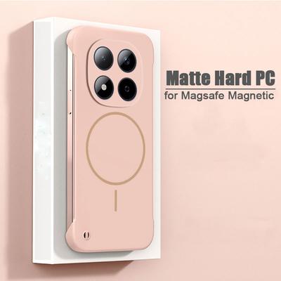 Custodia Magnetica Ultra Sottile Senza Bordi Per Xiaomi Redmi Note 15 14 Pro Plus Note 13 5G Note 12Pro Magsafe Cover Rigida in PC Opaca