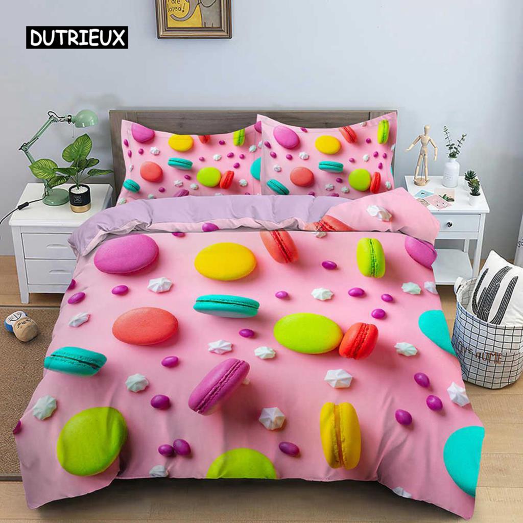 Delicious Chocolate Dessert Duvet Cover Set for Kids Girls Soft Polyester Bedding Double Queen King Size