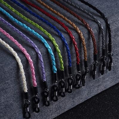 1PC Thick Twist Sunglasses Leather Rope Chain Eyewear Braided Glasses Lanyard Strap