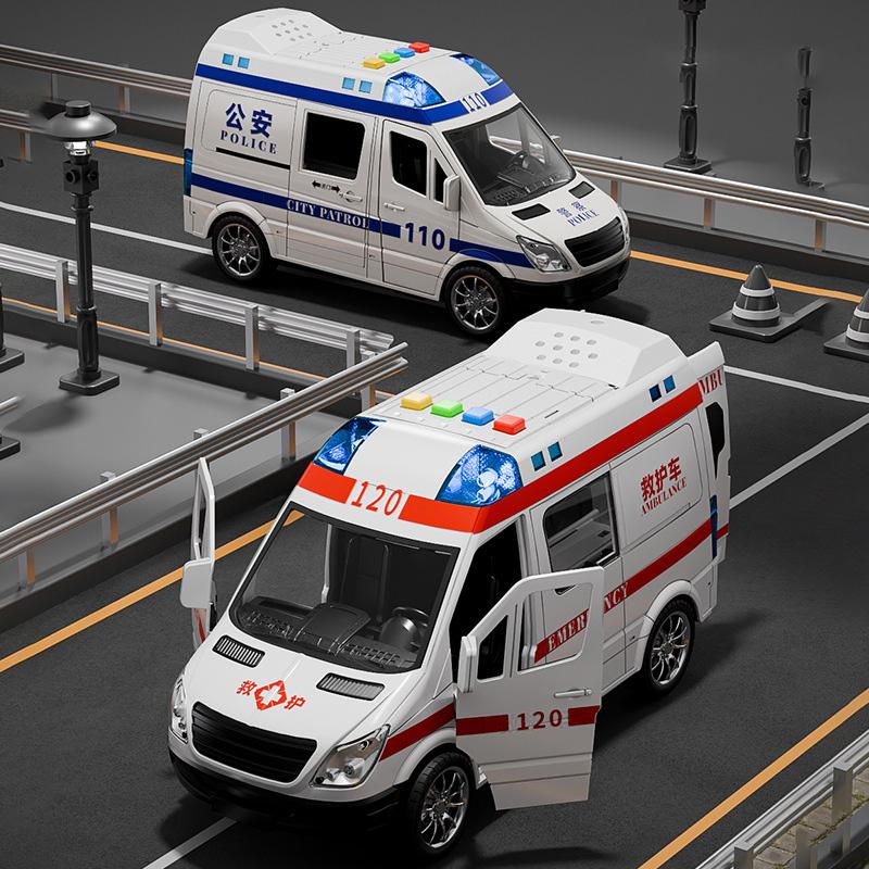 Nowy Duży Zestaw Modeli Ambulansu Symulacja Światło Muzyka Samochód Policyjny Wóz Strażacki Zabawka z 3 Lalkami Edukacyjna Zabawka Samochód dla Dzieci Prezent