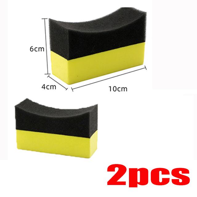 Car Wheel Polishing Waxing Sponge Brush Tire Cleaning Foam Sponge Pad Tyre Polish Detail Wash Wiper Cleaner Tool Car Accessories