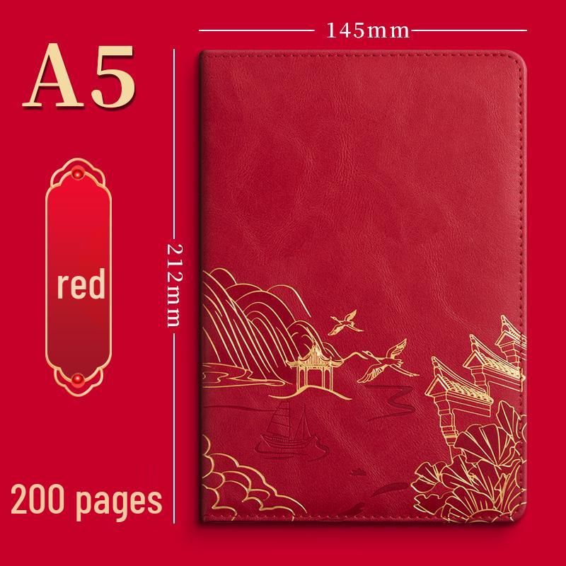 A5 Chinese Style Leather Business Notebook Gift Set