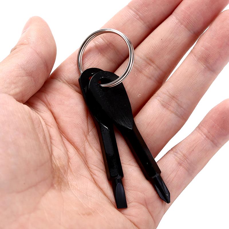 2Pcs/Set Multi Tool Key Ring Screwdriver Outdoor Pocket Tool Set With Keychain