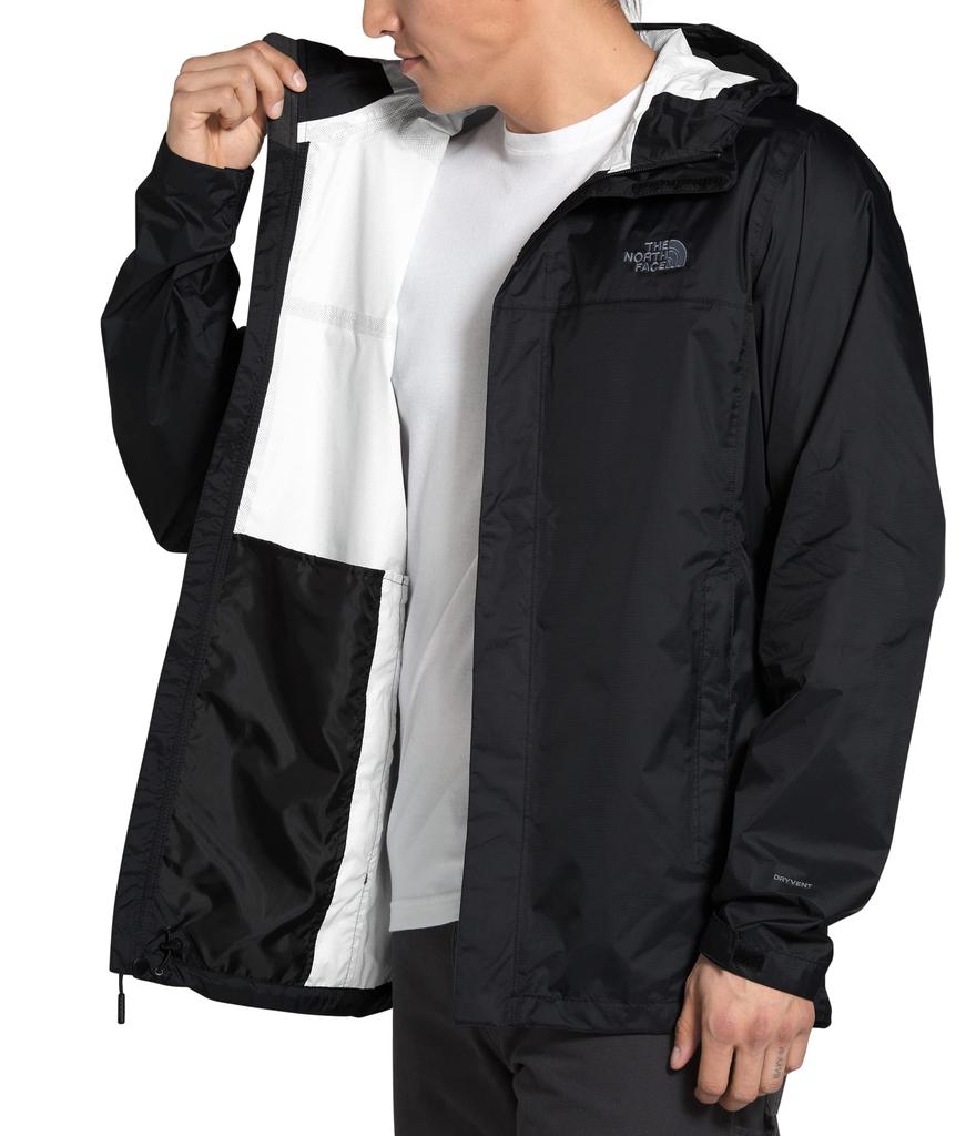 The North Face Venture 2 Waterproof Hooded Rain TNF Grey Size M Men's Jacket, Black/TNF Black/Mid (Previous Season),