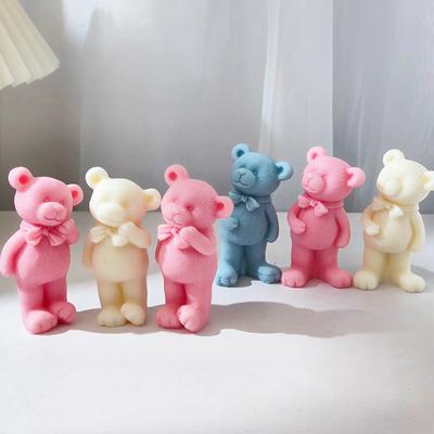 Little Bear Mold Aromatherapy Candle Mold 3D Veil Goddess Plaster Epoxy Mold for DIY Crafts Soap Present Candle Making