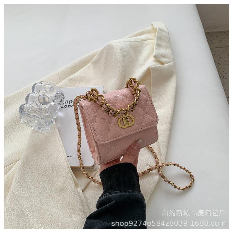 Fashion diamond check chain small bag for women 2025 new summer mini shoulder bag small square bag popular crossbody bag