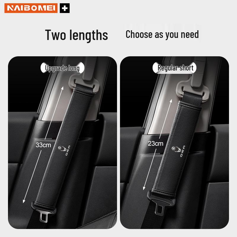 ORA Good Cat Car Seat Belt Shoulder Pad Protector for Lightning, Ballet, Black, and White Cat Models - Interior Accessory.