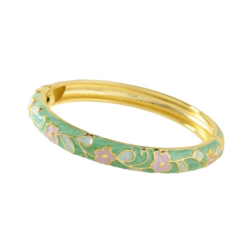 Floral Motifs Cloisonne Bangle Zinc Zinc Zinc Alloy Dropped Glaze Bracelet  Party Jewelry