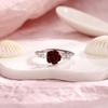 Red Rose Cinnabar Camellia Diamond Ring: Unique Birthday Gift for Girlfriend