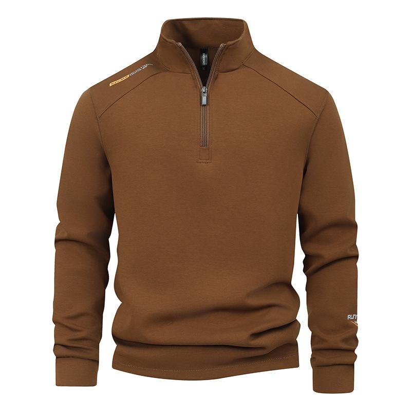 Plus Size Men's Casual Hoodie Stand Up Collar Jacket Popular Fashion Single Zipper Top