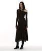 Partimento Woman Jacquard Tie-Neck Midi Dress_Brown