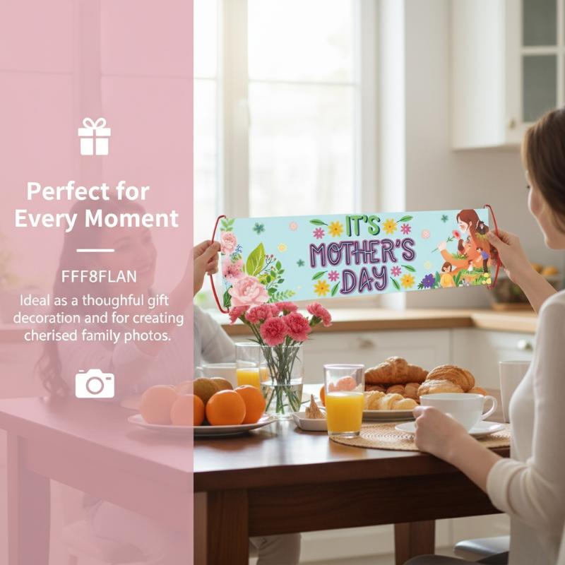 

New 3pcs/set Mother s Day Happy Banner Handheld Banner Flower Photo Props Party Supplies 3pcs