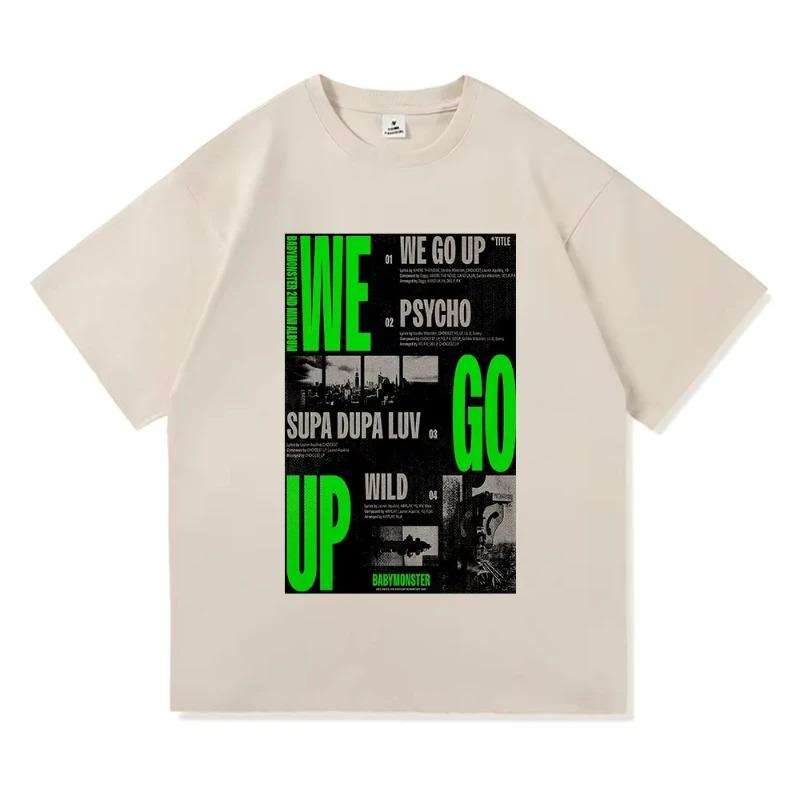 

Babymonster Album We Go Up TShirt 2026 Retro Men_women Clothing Vintage Harajuku High Quality Tops for Fans Gifts Cotton TShirts XXXL слонова кістка