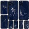 Ocean Animal Whale Painting Phone Case For Apple iPhone 15,14,13,12,11,Pro,X,XS,Max,XR,Plus,Mini Soft Black Cover