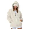 Women's And Men's Fashion Casual Sweatshirt Loose Zipper Cardigan Long Sleeve Hooded Jacket