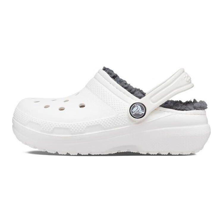 Crocs Kids  Casual Comfortable Warm Clogs Kids Footwear White Gray 207009-10M
