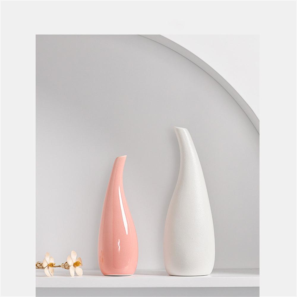 Ceramic Vases White/blue/green/cyan/ Dining Tables Flower Arrangements Dried Flowers Nordic Room Decoration Vase 5.5x18x1 Cm