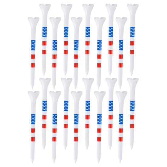 10/20/50 buc tricouri de golf tricouri de golf indepartabile din plastic Reduce frecarea Accesorii de golf cu rotire laterala Model steag SUA Teuri lungi de golf în vrac