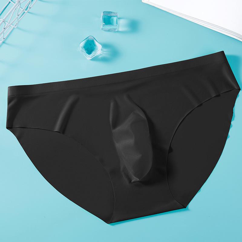 Мужские летние ультратонкие бесшовные боксеры-брифы больших размеров из ледяного шелка XXL