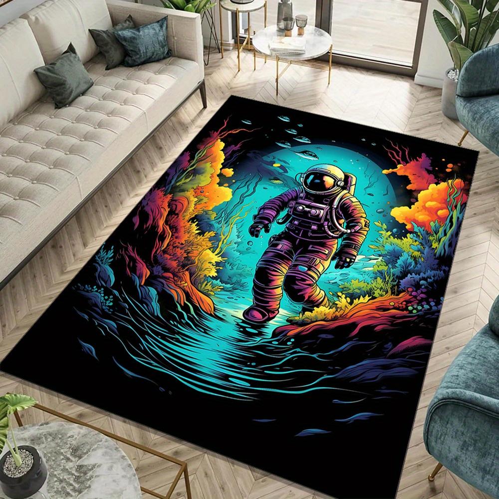 

1pc Astronaut & Underwater Scene Area Mat - Non-Slip, Polyester Floor Mat for Living Room, Bedroom, or Office Decor 50x80cm