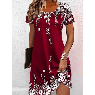 Ladies' Fashionable Round Neck Short Sleeved Dress Summer Clothing