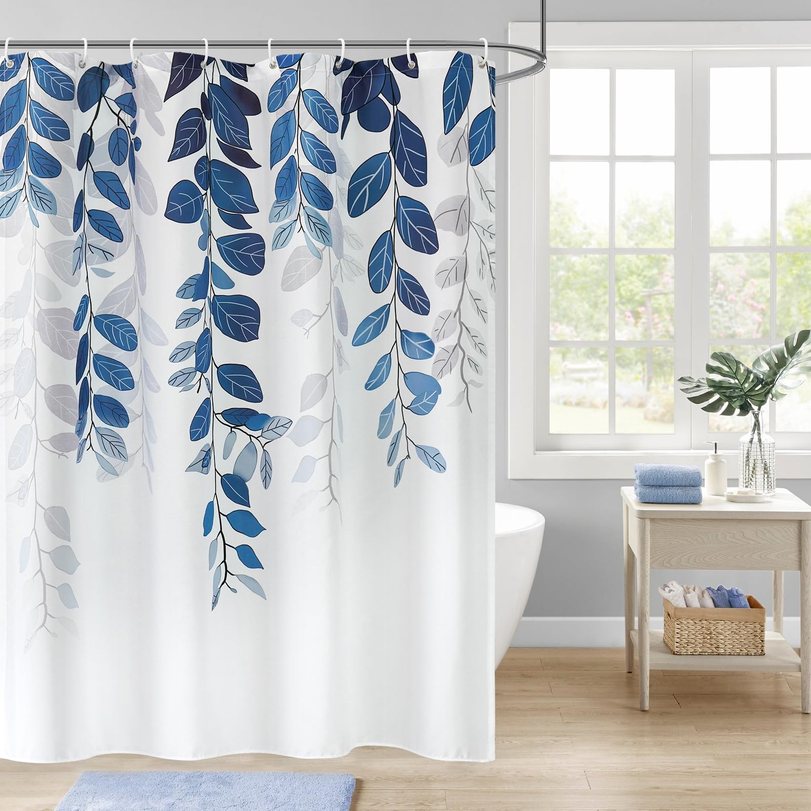 

AooHome Душ 150см Водонепроницаемый и Комнатный Лист и Растение Легкий Включает Кольца Штора, Длинный, Устойчивый к плесени, Изолированный, Разделитель, Быстросохнущий,