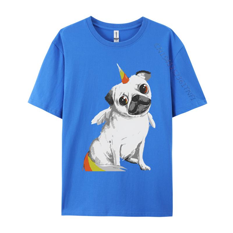 Pug Unicorn Vintage Tshirt Graphic Print Tops Men Hip Hop Tee Clothes T Shirt Graphic T Shirts Men Oversized