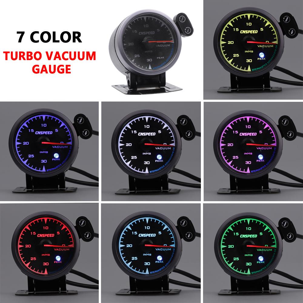 CNSPEED Universal 7 Colors Car Vacuum Pressure Gauge Meter 0-30 PSI For 12V Honda Mk2 Golf 2 Car Gauge With POD