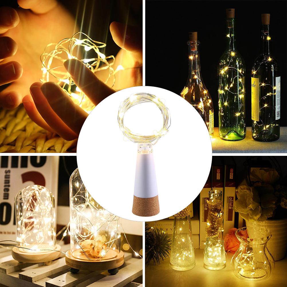 2PCS Bottle Cork Lights LED Bottle String Lights USB Rechargeable Mini Fairy String Lights
