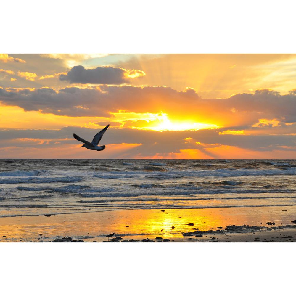 5D Diamond Painting Sunset Landscape Diy Round Water Diamond Embroidery Beach Mosaic Pattern Complete Design Home Decoration