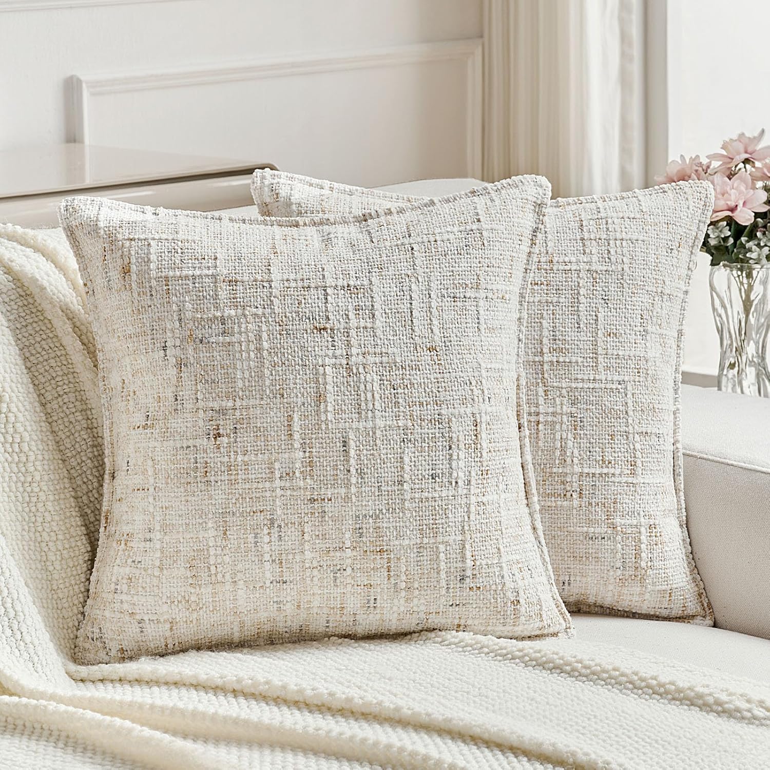 Hand Woven Style Decorative Throw Pillow Cover Polyester Pillow Cases 30*50cm(12*20in) белый