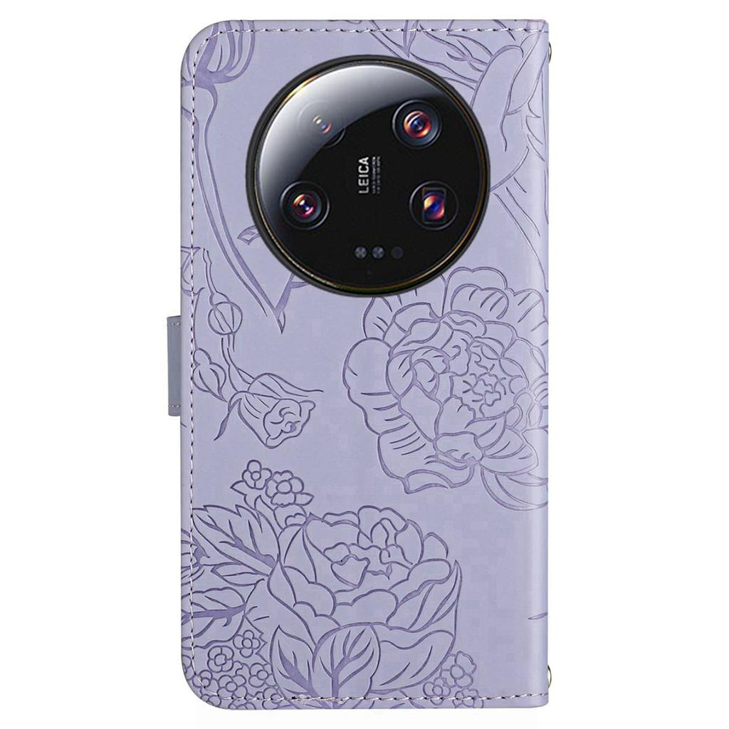 HT03 For Xiaomi 14 Ultra Leather Case Skin-touch Flip Stand Cell Phone Cover