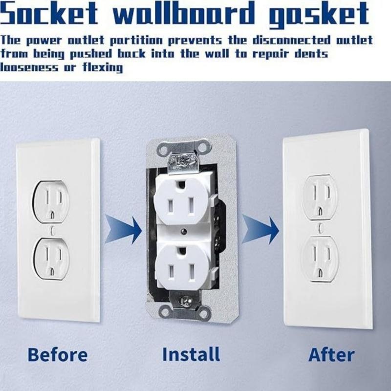 10 Stück Metall Wandplatten Abstandshalter Elektrokasten Steckdosen Abstandshalter Bündig sitzende Geräte Nivellierplatte zur Befestigung von Wänden Gerät