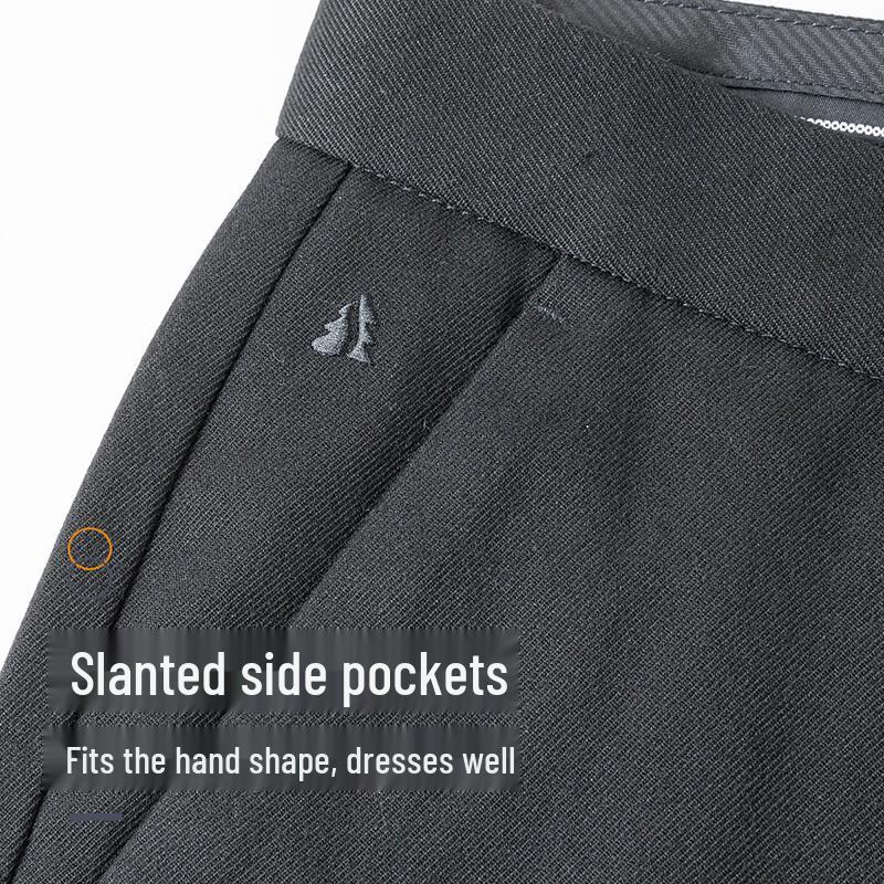 Shanshan Men's Wool Lyocell Blend Straight-Leg Casual Pants