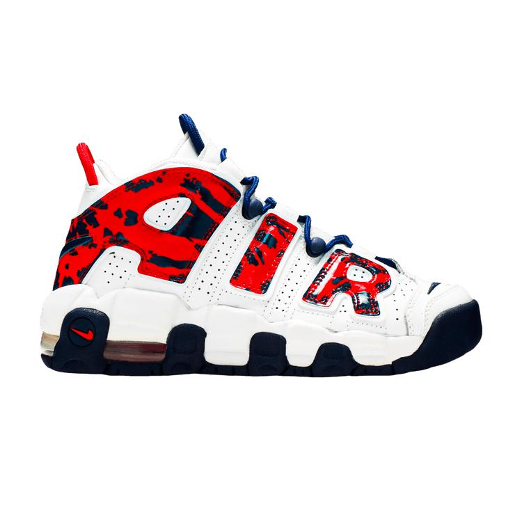 Nike Air More Uptempo GS  Red Navy Camo  36.5