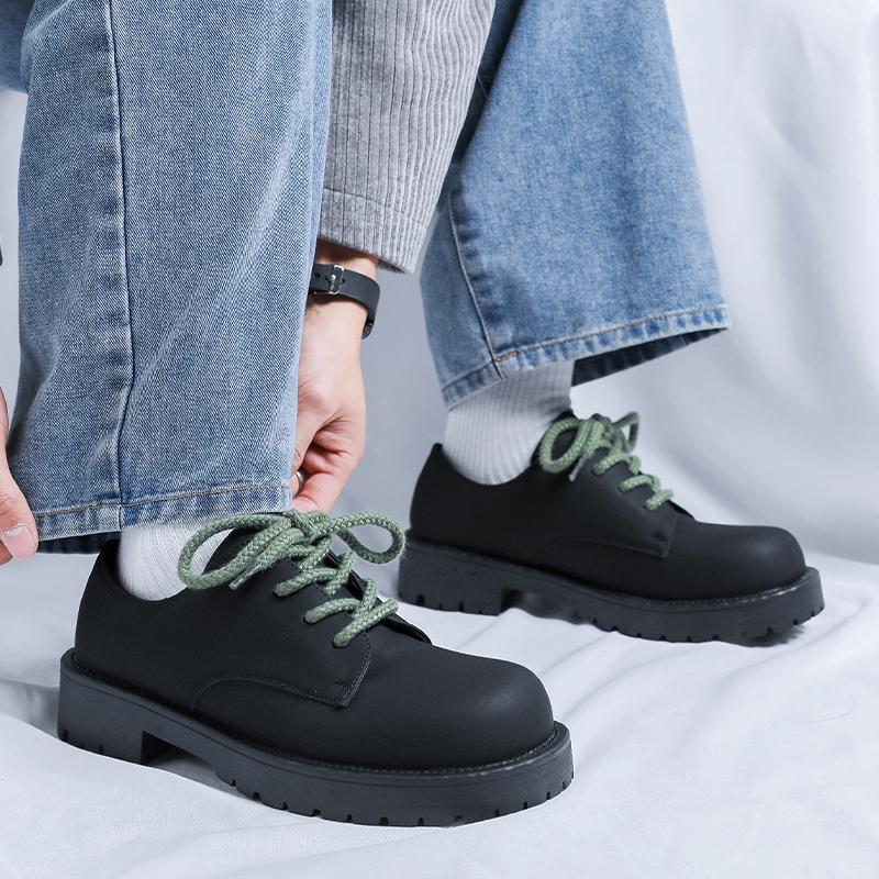 Fashion Thick soled men's leather shoes Trendy designer luxury style Fashion Party Outdoor leisure street Handsome youth shoes New