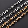 8mm Chic Stainless Steel Chunky Necklace Link Lip Knot Chain for Men Women Punk Hiphop Boy Gold Color Heavy Metal Jewelry Choker
