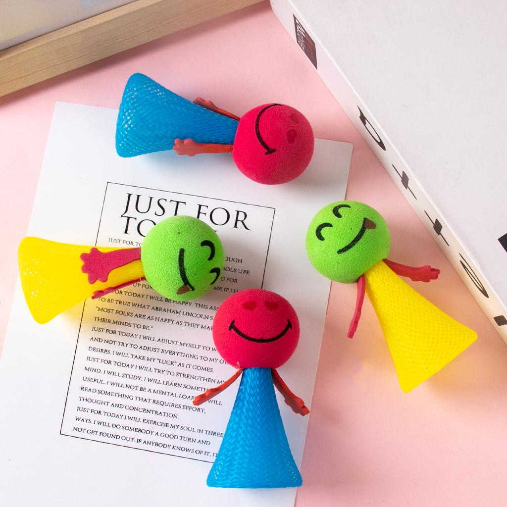 12pcs Cute Creative Jumping Doll finger Stress Release Toys for Kids Birthday Party Favors Treat Boys Girls Reward Guest Gifts