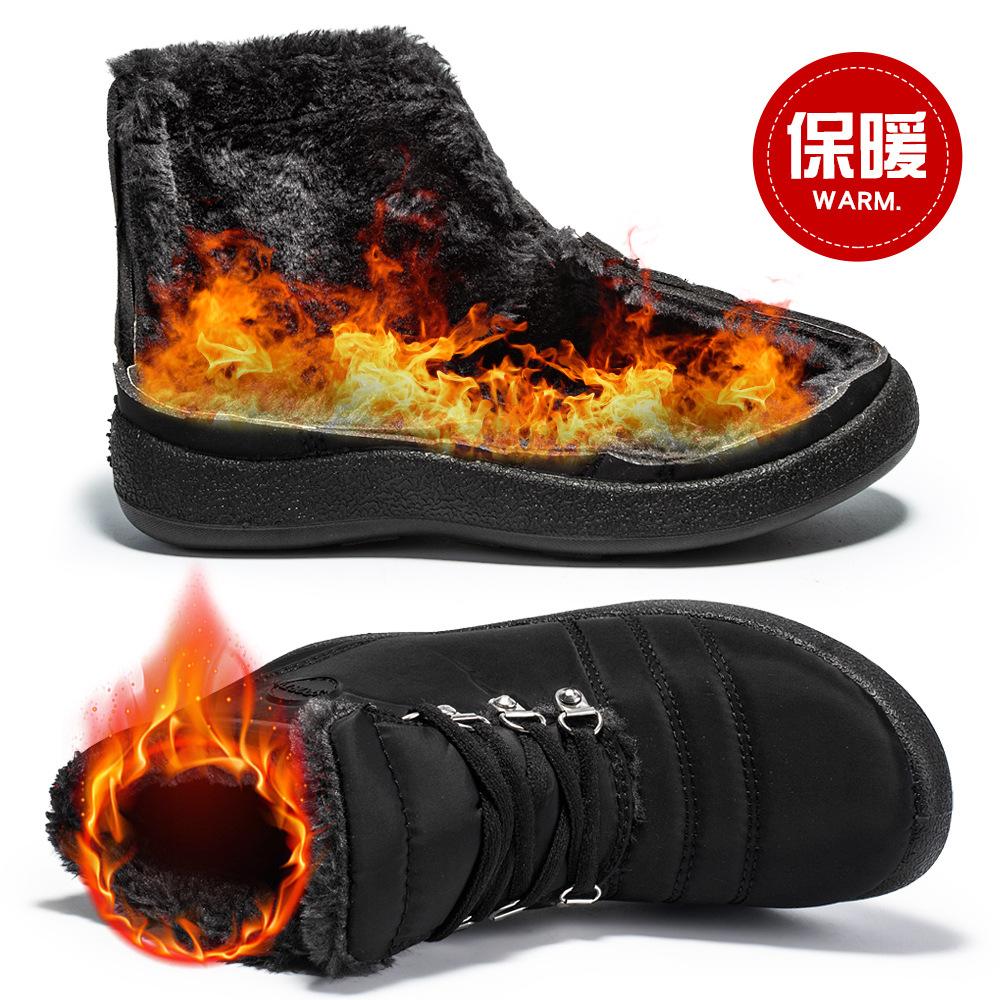 Winter Neue Wanderschuhe Warme Damen Schneestiefel Schnüren Wasserdicht Größe 46 Niedriger Absatz Lässige Damenschuhe