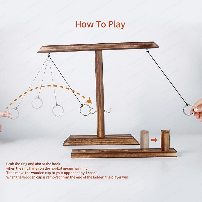 Amazon's popular ring-throwing hook game double board game interactive wooden ring-throwing toy
