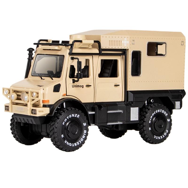 

1/28 UNIMOG U4000 Автодом Сплав Внедорожный Туринговый Автомобиль Модель Литая Игрушка Модель Внедорожников Звук и Свет Детские Подарки жёлтый
