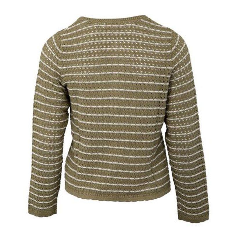 Miela Women's Embroidered Striped Vest with Gold Buttons LA PETITE ETOILE