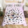 Boho Dragonfly King Queen Duvet Cover Cute Flower Love Heart Bedding Set Watercolor Floral Rustic Style Polyester Quilt Cover