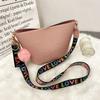 Lychee pattern ribbon one shoulder crossbody tote bag new large capacity simple fashion women's bag